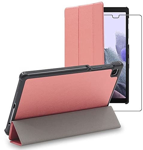 ebestStar - Cover per Samsung Galaxy Tab A7 Lite 8.7 T220 T225, Custodia Protezione Flip Magnetica, Slim Case Sottile Pelle PU, Rosa Dorato + Vetro Temperato