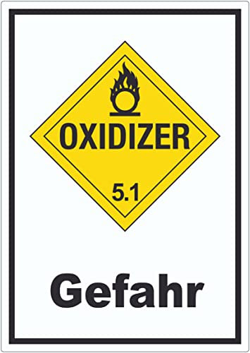 Aufkleber Oxidierend wirkend Gefahr Oxidizer entzündend A6 (105x148mm)