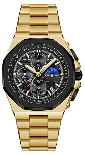 rorios Mode Herrenuhr Analoge Quarzuhr mit Edelstahlarmband Multifunktions Uhren Chronograph Armbanduhr für Herren