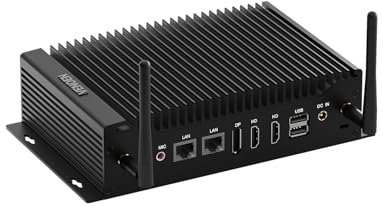 VENOEN Mini PC Lüfterlos Core i5 10210U Industrie PC WIN11 Pro, Dual HD/DP 4K Triple Display, 2X RS232/485 COM, WiFi, 2 LAN, GPIO, Fanless PC Industrial 8GB DDR4 512GB SSD