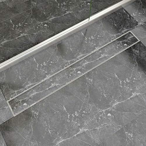Tidyard Duschrinne Edelstahl Befliesbar Duschablauf Linear Boden Ablaufrinne Bodenablauf 1030 x 140 mm (L x W) Mit verstellbaren Edelstahlfüßen,1 Duschrinne und 1 wasserdichtes 40 L/min,Edelstahl