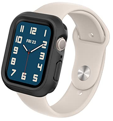 RhinoShield Funda Bumper Compatible con Apple Watch Serie 9/8 / 7 [45mm] | CrashGuard NX - Diseño Compacto con Tecnología Resistente a Impactos, Resistente al Deslizamiento - Negro Clásico