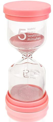 Sablier Minuterie De Cuisine Sable Horloge Sabliers Enfant 5 Minutes Sablier Colore Kit en Verre Transparent pour Douche Enfants,Cuisine,École,Bureau,Gym