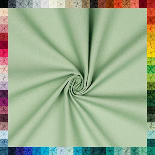 VmG-Store 2m Baumwollstoff Uni 100% Baumwolle Oeko-Tex KEINE Meterware über 70 Farben zur Auswahl (082 I Sage)