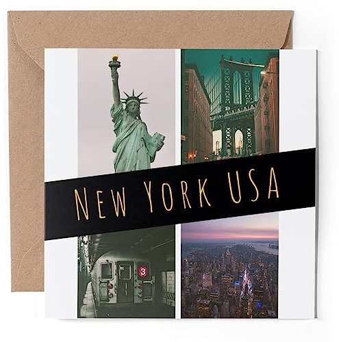 1 x Grußkarte – New York USA Reise Tourist – blanko Geburtstag Feier Jahrestag #63215