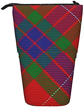 Teleskop-Federmäppchen, Schotten-Stil, Clan Fraser Tartan, kariert, stehend, Kosmetiktasche, Make-up-Tasche