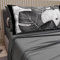 PETTI Artigiani Italiani -Lenzuola Matrimoniali in Cotone con Federe in Stampa Digitale, Per Letto Matrimoniale, Completo Lenzuolo Sopra e Sotto con Angoli, Grigio Scuro, 100% Made in Italy