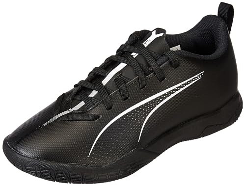 PUMA Ultra 5 Play IT JR Soccer Shoe, Black White, 1 UK