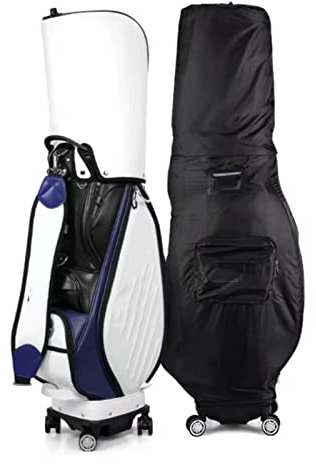 1 Stück Golftasche, Golftasche mit Rädern, einziehbare Golfschläger-Cart-Tasche mit Trennwand, Regenschutz, einfach zu tragen, Unisex (White)