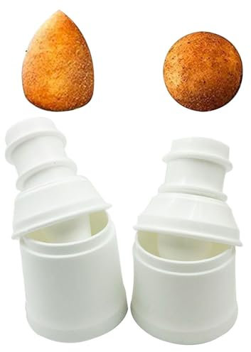 Esforzarse Stampi a Forma Di Palla Riso, DIY Rice Ball Mold, Polpetta Maker Stampo,palla a punta e rotonda, riutilizzabile per Cucina Sushi Tool (2 Pezzi,Cone+Round)