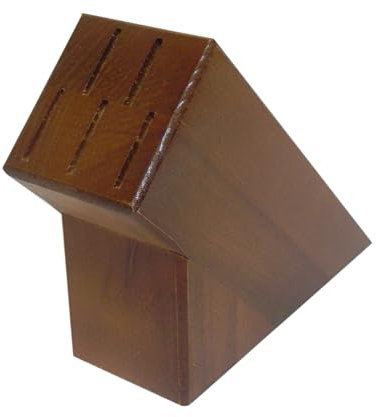 Wooden World - Wooden Kitchen Knife Block for 5 Blades – Natural Ecological Organizer Knife Stand - Dark Brown