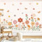 decalmile Wandtattoo Kinderzimmer Blumen Boho Wandaufkleber Blumen Bunte Gänseblümchen Schmetterlinge Wandsticker Babyzimmer Schlafzimmer Wohnzimmer Wanddeko