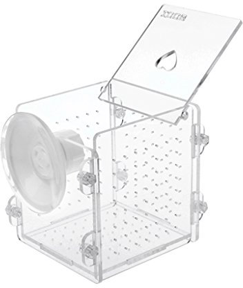 MULAIDI Fisch-Trennzüchterbox, Acryl, transparent, für Aquarien, Zucht, Isolationsboxen, Aquarium, Brutstätte, Handventilator, Mini-Ventilator, tragbar, betrieben, faltbar, 2000 mAh, tragbar