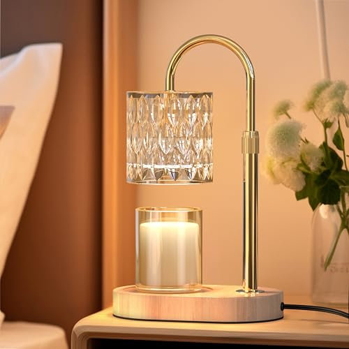 DIMFLEXE Candle Warmer Lamp with Timer and Adjustable Height, Electric Wax Melt Warmer Lamp with 2 Bulbs, Ideal for Home Decor, Gifts for Mothers, and Housewarming Gifts