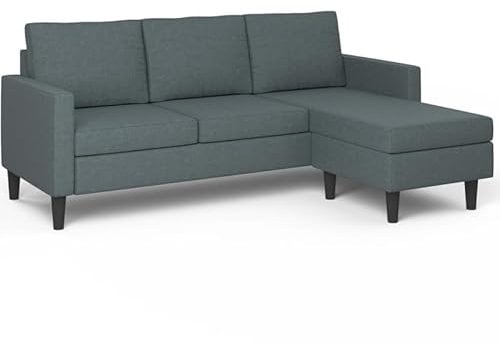 IDMarket - Ecksofa Marius, 3-Sitzer, 200 cm, wendbar, Grau / Anthrazit