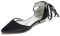 WeFloHsL Women's Rhinestones Ankle Strap Ballet Flats Pumps Velvet Pointed Toe Ballerina Dress Party Wedding Shoes 5047-74K,Black,9.5 UK