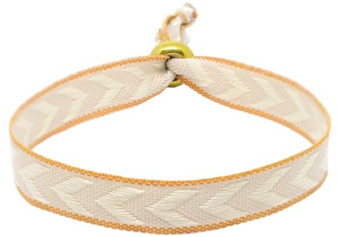 Selfmade Jewelry - Statement Festival Armband Stoff Armband Damen Stoffarmbänder in Pink für Festival Outfit Damen (Pfeile (Beige-Braun)