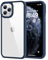 HOOMIL Crystal Clear Hülle für iPhone 11 Pro Max, [Anti Gelb] [Militärisch Stoßfest] Transparent Rückseite Schutzhülle - Marineblau