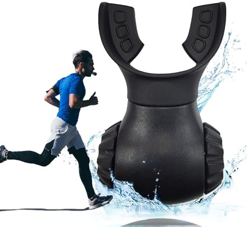 eshome Oxyfit Übungstrainer, Tragbarer Atemmuskeltrainer mit Einstellbarem Widerstand, Trainingsgerät Laufen Atmungstrainer Muskeltrainer Übungsgerät mit Variablen Einstellungen (Nachtschwarz)