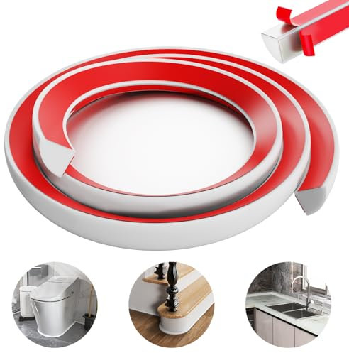 Moulure flexible quart de rond de 99,1 cm, moulure en caoutchouc de 1,9 cm, garniture d'angle autocollante pour bord mural, base de coin d'escalier, d'armoire, comptoirs