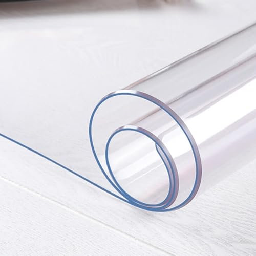 Schreibtischunterlage Transparent, Rutschfest Schreibtischmatte, PVC Tischschoner 80x40x0.15cm, Tischunterlage Schreibtisch Wasserdichte, Runde Kanten für Büro & Zuhause