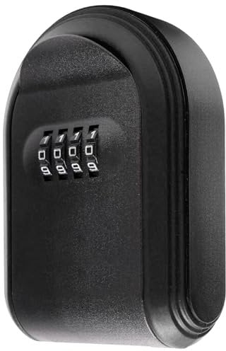 Dayear 2 in 1 Lock Key Safe Wall Mounted,Magnetic Key Holder with Combination Lock Hidden Under Car with 5Pcs Strong Magnet, Hider A Key for Storage Indoors,Outdoors/Black
