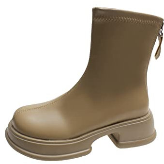 Generisch warehouse deal Stiefel Damen Schwarz Damen Flach Rutschfeste Laufsohle Elegant Klobiger Blockabsatz Spitze Zehe Lan 1 euro artikel warehouse deal