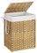 SONGMICS Laundry Basket, 110 L Synthetic Rattan Storage Basket with Lid and Handles, Wicker, Foldable, Removable Liners, for Blankets, Clothes, Living Room, Laundry Room, Natural Colour LCB152Y01
