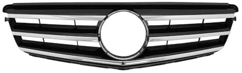 Front Nieren Kühlergrill Für Benz W204 Kühlergrill C-Klasse C204 S204 2007-2014 C180 C200 C250 C300 C350 Diamant Für AMG Für GT Stil Front Stoßstange Grille Frontgrill(Sport-Chrome Black)