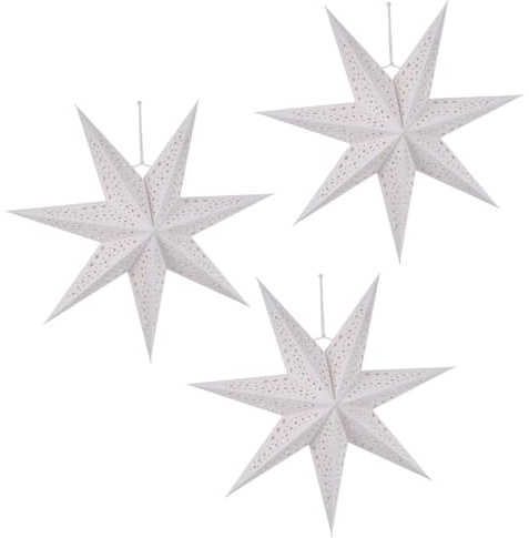 Weihnachtsstern Lampenschirm 3D Papierstern HäNgende Dekoration FüR Festliche AnläSse Leicht Und Faltbar Ideal FüR Weihnachten Und Feierlichkeiten, (3 StüCk)