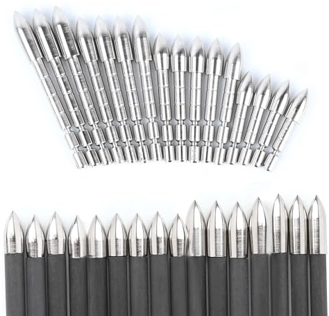 Poearcus 60/80/100/120 Grain Pointes de flèches de tir à l'arc pour 4.2mm Shafts Convient pour 300-1800 Spine Précision Chasse & Cible Pratique 24pcs