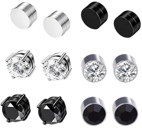 LuLiyLdJ 6 Paare magnet ohrringe herren, Ohrringe ohne ohrloch, Clip ohrringe