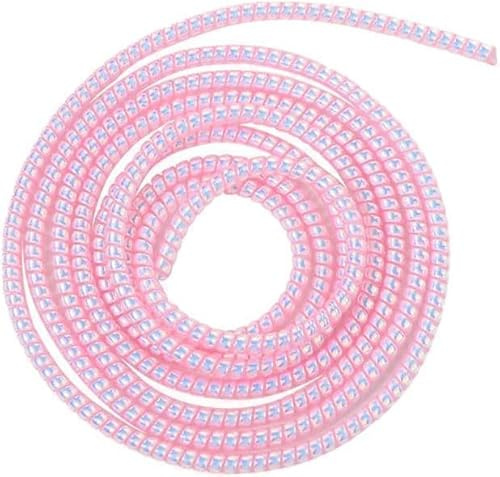 Cable Protector Animal Proof Wire Repair, Pink Cord Protector for Pets Headphone Saver Spiral Cable Wrap Strain Relief, Cord Sleeve for Phone Cable USB Date Cable
