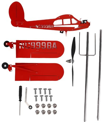 Baxnore Flugzeug-Windspiel, 10,6 Zoll, robuste Eisen-Metall-Windmühle für den Außenbereich, Garten, Hof, Bauernhof, Dekoration, wetterfest, rostfrei, einfach zu montieren, dekorati