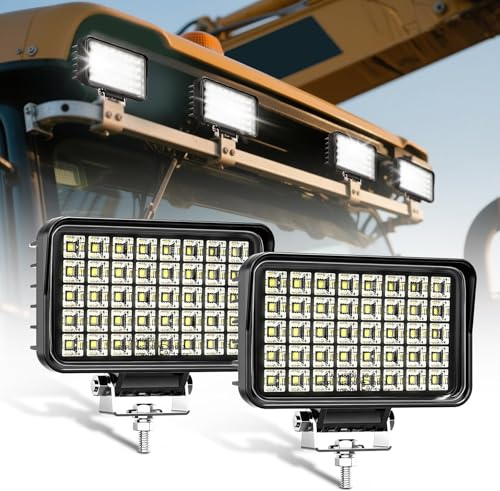 CO LIGHT 6 Zoll Rechteckig LED Arbeitsscheinwerfer, Ultra Breite Ausleuchtung, 70W 10000LM 12V/24V Zusatzscheinwerfer Für Bagger, Baumaschinen, LKW, Traktor, Landmaschinen