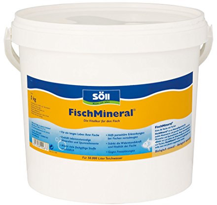 Söll 10487 FischMineral Vitalkur für Teichfische 5 kg - das Fischpflegemittel entgiftet, neutralisiert und optimiert das Wasser mit lebenswichtigen Mineralien für vitale und stressfreie Fische im Fischteich, Gartenteich, Koiteich