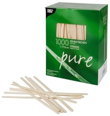 PAPSTAR Rührstäbchen pure Länge 178 mm aus Holz 1000 Stück