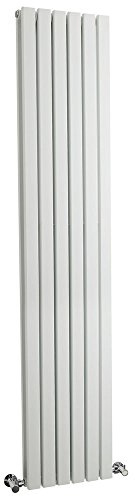 Hudson Reed HLW44 Sloane | | Modern Bathroom Vertical Designer Double Panel Radiator, 1800mm x 354mm, Satin White