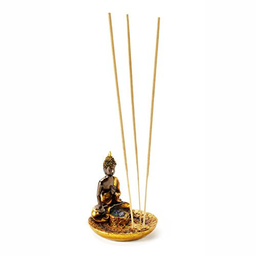 Pajoma Räucherstäbchenhalter Buddha aus Polyresin, H 9 x Durchmesser 8,5 cm
