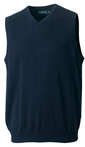 Russell Collection Mens V-Neck Sleevless Knitted Pullover Top / Jumper (4XL) (French Navy)