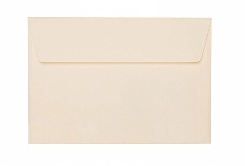 Paper24 50 Briefumschläge B6 125x176 mm mit Haftstreifen, 120g, Farbe: 02 Creme für Hochzeitskarten, Grußkarten