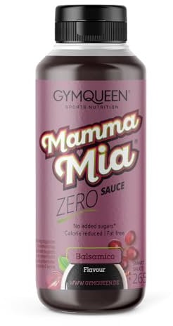 GymQueen Mamma Mia Zero Sauce, kalorienarm, ohne Fett & ohne Zucker, zum Verfeinern von Gerichten oder als Salat-Dressing, vegetarisch und laktosefrei, Balsamico Soße