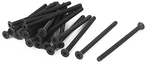 sourcing map 20 Stück M3 x 50mm Senkkopfschrauben Innensechskant Senkkopf Flachkopf Schrauben Senkschrauben Schwarz
