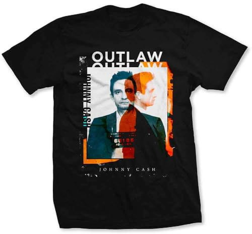 Johnny Cash T Shirt Guitar Song Titles Logo Nue offiziell Herren Schwarz