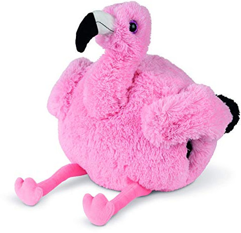 COZY NOXXIEZ Kuschelige Plüsch Kinder Handwärmer - Kuscheltier, Stofftier, Kopfkissen als Flauschiges Wärmekissen Plüschtier für Bett, Auto und Zuhause (Flamingo)