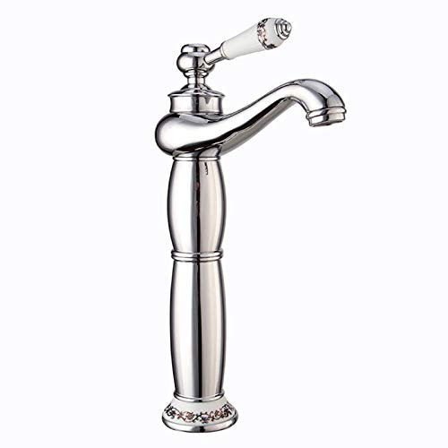 Linyuan Robinet de lavabo cascade poli chromé mitigeur de salle de bain monotrou