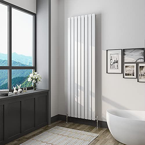 Acezanble 1800x544mm Vertical Flat Panel Radiator White Double Modern Central Heating Radiators for Bathroom Kitchen Living Room