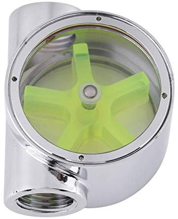 Flow Indicator, 5 Impeller 2 Way Water Cooling Flow Meter Indicator G1/4 Water Flow Sensor Standard Sight Flow Indicator for PC Water Cooling Cooling System - Yellow