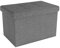 INTIRILIFE Faltbare Sitzbank 49x30x30 cm in FELS GRAU - Sitzwürfel mit Deckel und Stauraum aus Stoff mit Mulden - Sitzcube Fußablage klappbare Aufbewahrungsbox Truhe Sitzhocker
