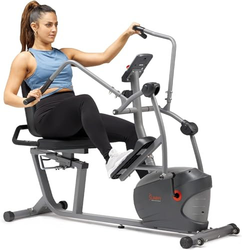 Sunny Health & Fitness Performance Interactive Recumbent Cross Trainer Elliptical Bike with Exclusive SunnyFit® App and Smart Bluetooth Connectivity — SF-RBE420035